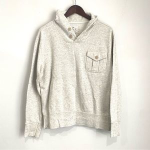 GAP Mens Medium Light Gray Long Sleeve Pullover Cowl Neck Sweater Sweatshirt Y4